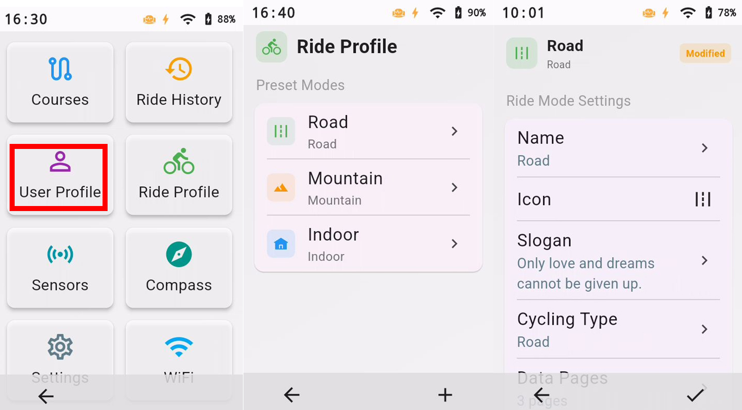 How to customize ride data pages on the XCADEY ALPHA 800