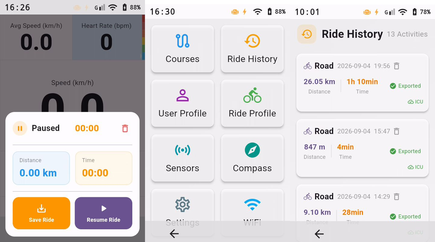 How to save and view ride records on the XCADEY ALPHA 800 bike computer