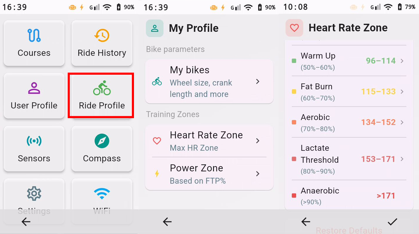 How to set heart rate or power zones on the XCADEY ALPHA 800
